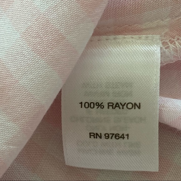 J Jill Pink Gingham Popover Rayon Blouse w Notch Neckline w MEASUREMENTS! - Picture 8 of 9